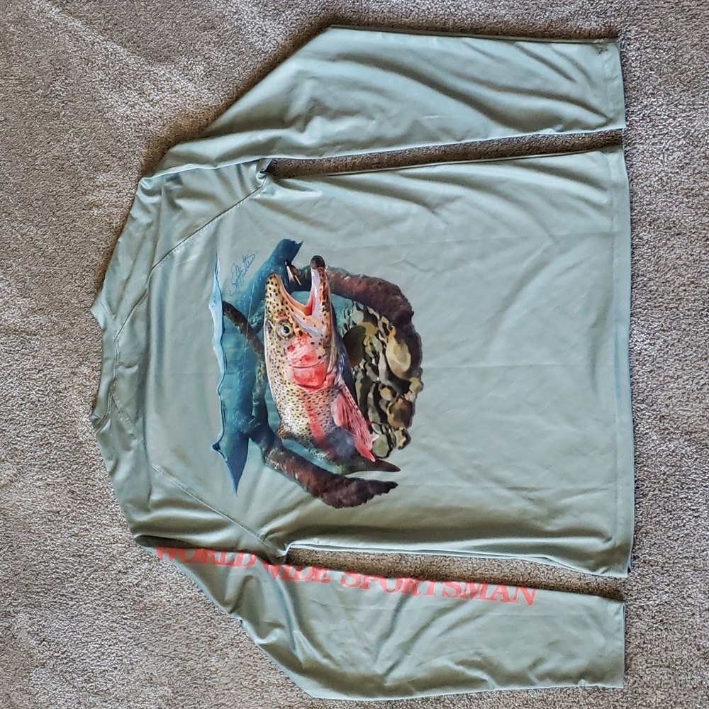 World Wide Sportsman Long Sleeve Trout Shirt Size Small